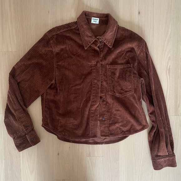 Sunday Best Brown Corduroy Button Down Shirt - Picture 1 of 4